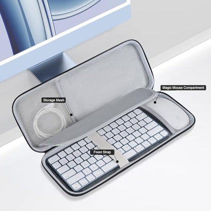 Magic Keyboard Sleeve Case Cover, Hard Storage Case Bag Compatible with Apple iMac 24 inch M4 M3 Magic Keyboard w/Out Touch ID A2449 A2450 A1644 & Magic Mouse Combo