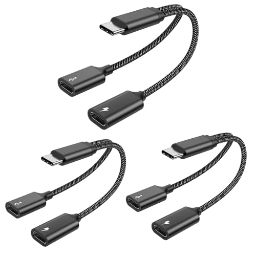 MOGOOD USB C Splitter USB C to USB C Female Adapter USB Y Splitter Cable(NOT for Monitor)USB C Male to 2USB-C Female Cord Double USB C Port Hub USB C Charging Split Adapter for Mac,Xbox One,PS5,Laptop - color: Black, size: 3pack
