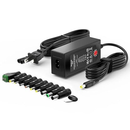 45W Universal 15V 13.5V 12V 9V 7.5V 6V 5V DC Power Supply, Switching AC Adapter Replacement Power Cord for LED Strip Lights Baby Monitor Security Cameras, Support 1A 2A 3A Max.