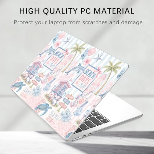 Compatible with MacBook Pro 13 inch Case M2 2025, 2024-2016 A2338 M1 A2251 A2289 A2159 A1989 A1708 A1706, Cute Sea Turtle Beach Palm Tree Protective Hard Shell Matte Cover for Mac Pro 13 - color: Beach D, size: MacBook Pro 13 inch