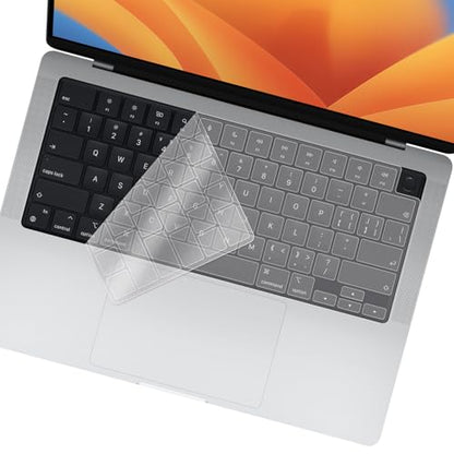 F FORITO Ultra Thin TPU Keyboard Cover Protector Compatible with 2021-2023 M1/M2/M3 Pro/Max MacBook Pro 14/16 A2442 A2485 A2779 A2780, MacBook Air 13/15 A2681 A2941, Clear | Ultra Thin, TPU ,Clear