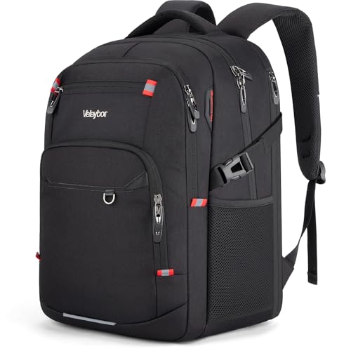 40L Expandable Laptop Backpack, Anti-thief Travel Backpack, Airline Approved Business Waterproof Carry on Luggage, Fits 15.6" Laptop for Men Women - color: Black, size: 15.6 inches