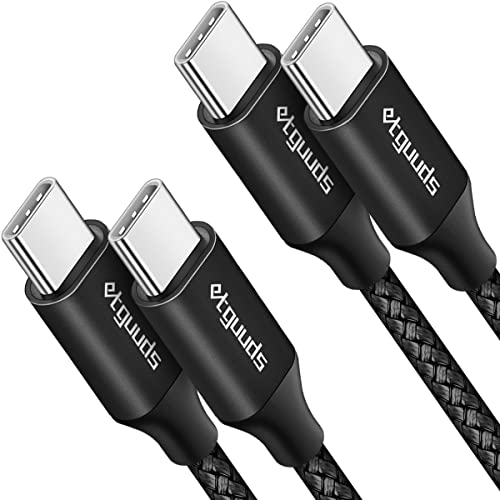 etguuds USB C to USB C Cable 3ft, 2-Pack 60W USBC to USBC Cord, Type C to C Charger Cable Fast Charging for iPhone 17 16 15 Pro Max Plus Air, Samsung Galaxy S25 S24 S23, for MacBook/iPad, Pixel - color: Black, size: 3ft