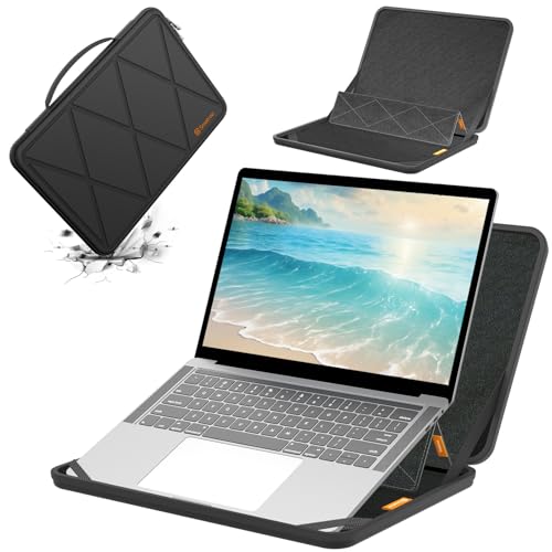 Smatree MS54T Hard EVA Case with Stand for 14" MSI Modern 14 F13M/B5M/B4MW | Compatible for 14 inch MSI Modern 14A/14B, for Prestige 14Evo A12M, for Summit E14FlipEvo A12MT - color: MS - Black, size: For 14 inch Modern 14/14A/14B (MS54T)