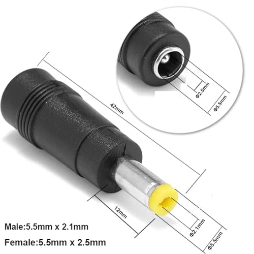 DC Power Connector DC Power Plug Connector Adapter Female to Male Jack Panel Mount Terminal Converter for Laptop(Multi) - color: MULTI