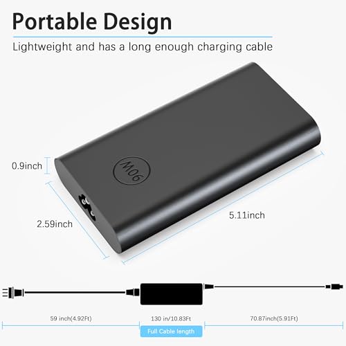 BAJ 90W USB C Laptop Charger Compatible with Dell XPS/Latitude/Precision | for Dell XPS 13 15 9360 9365 Latitude 3400 3500 5400 7420 7300 Precision 3540 Chromebook 3100 Power Cord