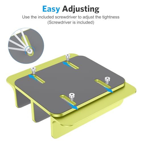 OMOTON Vertical Laptop Stand [Updated Double Version], Desktop Aluminum Mac Book Stand with Adjustable Dock Size, Fits All Mac Book, Surface, Chrome Book and Gaming Laptops (Up to 17.3 inch), (Citron) - color: Citron