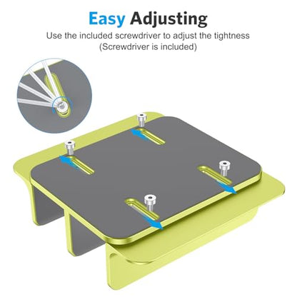 OMOTON Vertical Laptop Stand [Updated Double Version], Desktop Aluminum Mac Book Stand with Adjustable Dock Size, Fits All Mac Book, Surface, Chrome Book and Gaming Laptops (Up to 17.3 inch), (Citron) - color: Citron