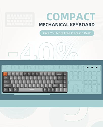 ZIYOU LANG RK68 60% Wireless Mechanical Keyboard,Bluetooth 5.0/2.4Ghz Dual Mode Receiver,Hot-Swappable Mini 68-Key,Retro Color Keycaps,Linear Red Switch,Ultra Power Saving for PC PS4 Xbox iPhone ipad - color: Light gray/Red Switch