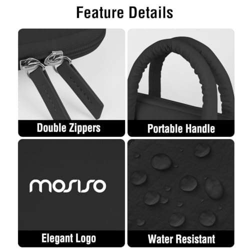 MOSISO Laptop Bag 16 inch, 15-15.6 inch Puffy Laptop Sleeve Compatible with MacBook Pro 16/Air 15,HP Acer Dell Lenovo Notebook, Messenger Briefcase Quilted Bag with Trolley Sleeve&Flower Pendant,Black - color: Black