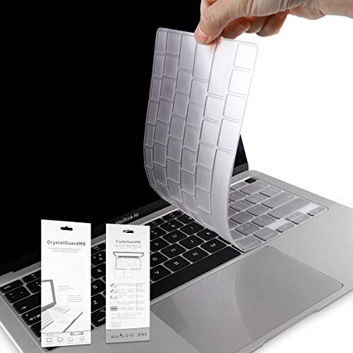 Batianda Ultra Thin Clear TPU Keyboard Cover for MacBook Air 13 Inch 2020 A2337 M1 Chip (with Touch ID & Retina Display) Waterproof Durable Laptop Protector Skin, Transparent - color: Transparent