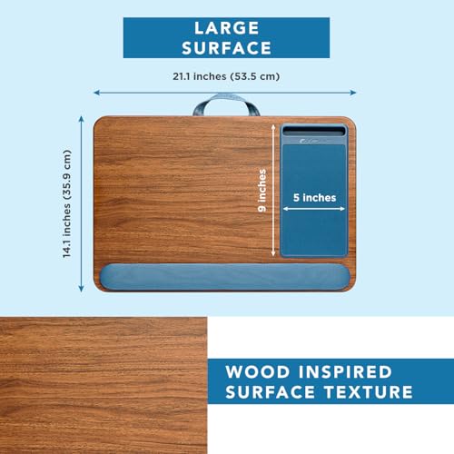 LAPGEAR Home Office Pro Lap Desk - Espresso Blue, Fits 15.6” Laptops - color: Espresso Blue, size: Home Office Pro W/Wrist Rest