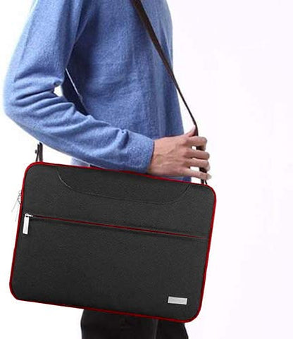 Hseok 17.3 Inch Laptop Shoulder Bag, Water-Resistant & Shockproof Protective Computer Case Compatible with 17.3 inch Dell Asus HP Lenovo Acer MSI Notebooks,Black & Red - color: Black & Red, size: 17.3 inch