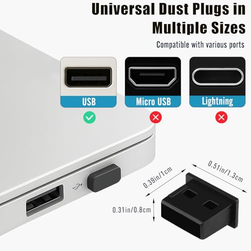 10-Pack USB Port Dust Covers – Black USB Protector Caps for USB-A Ports on Laptops, TVs, Routers & More