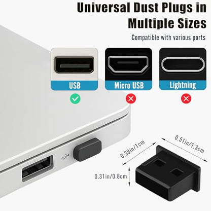 10-Pack USB Port Dust Covers – Black USB Protector Caps for USB-A Ports on Laptops, TVs, Routers & More