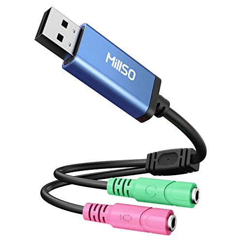 USB Audio Adapter Stereo External Sound Card, USB to 3.5mm TRS Headphone + Microphone Audio Jack Splitter for Dual-Plug Gaming Headset to Laptop, Desktop, PC, PS4, PS5 [Built_in Chip - 1 FT] - color: USB to 2 x 3.5mm TRS Headset Splitter