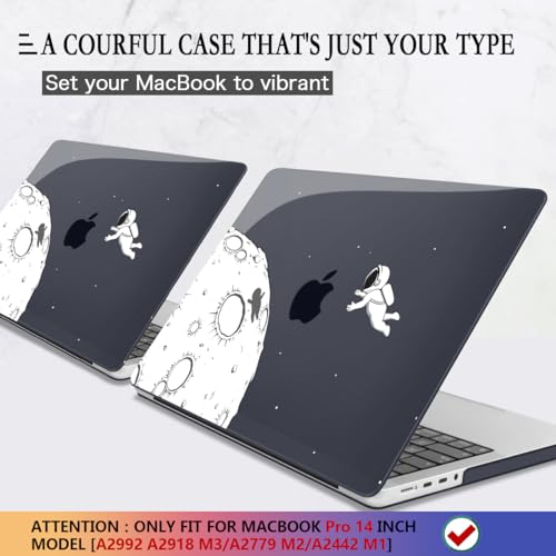 CISSOOK Compatible with MacBook Pro 14 inch Case M5 M4 M3 M2 M1 2026-2021 | A3434 A3427 A3426 A3112 A3185 A3401 A2918 A2992 A2779 A2442, 5in1 Set Anti-Scratch Hard Shell Case Keyboard Cover, Astronaut - color: 14inch-Astronaut