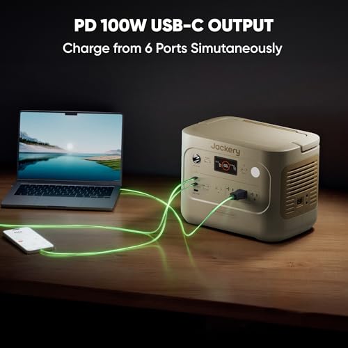 Jackery Solar Generator 1000 v2 with 200W Solar Panel, 1070Wh Portable Power Station, LiFePO4 Battery, 1500W AC Output, 1 Hr Fast Charge, for Camping, Emergency, RV, Off-Grid (Dune White) - style: E1000v2+200W(Dune White)