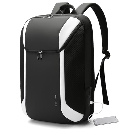 BANGE Smart Business Laptop Backpack Waterproof can fit 15.6-17.3 Inch Laptop with 3.0 USB charging port for men and women - color: White