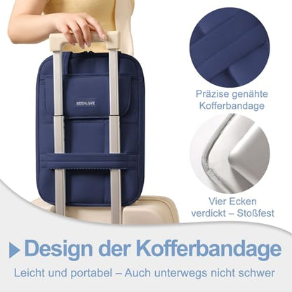 Puffy Laptop Sleeve 13-14 inch, Ultra Lightweight Laptop Case Compatible with MacBook Air/Pro 13/Pro 14 M5 M4 M3 M2 M1, iPad, HP Dell ASUS Lenovo, Vertical Laptop Bag with Handles, Navy Blue | 14.37"x10.24"x1.38" - color: Navy Blue