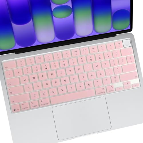 Allinside Keyboard Cover for 2026 MacBook Neo 13-inch A3404 (A18 Pro) & MacBook Air 13"/15" and MacBook Pro 14"/16" (M5 Chip), Premium Silicone Keyboard Protector Skin, US ANSI Layout, Light Pink - color: Light Pink
