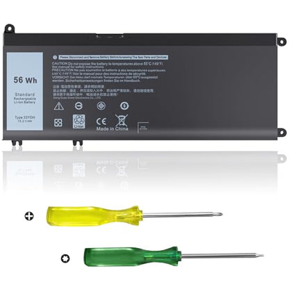 33YDH Laptop Battery Compatible with Dell Inspiron Notebook 17 7000 7778 7577 7773 7779 7786 G3 3579 3779 G5 5587 G7 7588 Latitude 13 3380 14 3490 3580 15 3590 Vostro 7580 P30E 81PF3 56Wh - size: 33YDH