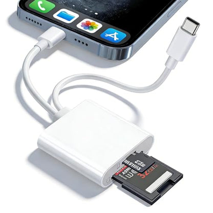 SD Card Reader for iPhone USB C, Sd Card Reader USB C Dual Interface iPhone Sd Card Adapter,Card Reader for Computer Computer/MacBook/Android/Usbc Laptop Sd/Tf/Sim sd Card Reader for Android - size: 2IN2 SD Card Reader