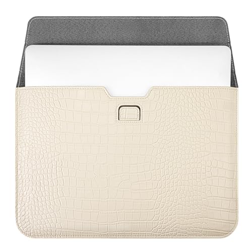 MOSISO Laptop Case 13 inch, 13 inch Laptop Sleeve Compatible with MacBook Neo 13 A18 Pro A3404 Air M4 M3 M2 M1 2026-2018 / Pro M2 M1 2026-2016, Crocodile Grain PU Leather Flap Case Bag, Beige - color: Beige, size: 13 inch