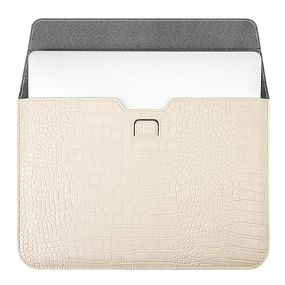 MOSISO Laptop Case 13 inch, 13 inch Laptop Sleeve Compatible with MacBook Neo 13 A18 Pro A3404 Air M4 M3 M2 M1 2026-2018 / Pro M2 M1 2026-2016, Crocodile Grain PU Leather Flap Case Bag, Beige - color: Beige, size: 13 inch