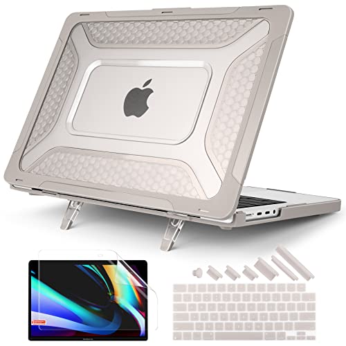 Batianda Extreme Heavy Duty Case for MacBook Pro 14" 2026-2021, Rock Gray | Fits M5/M4/M3/M2/M1 Pro Max Chip, Honeycomb Rugged Matte Shell with Shock-absorbing Corners, Max Cooling & Stability - color: Rock Grey