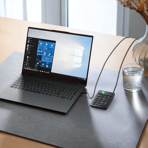 CBUS Wired USB-A Numeric Keypad for Laptop, 23 Keys Numpad Keyboard with Tab, Home, Email & Calculator Keys, 5ft Cable, Small and Lightweight Design - size: USB-A