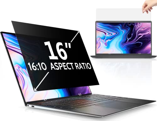 Peslv 16 Inch Laptop Privacy Screen Compatible with Lenovo Hp Dell Acer Asus Thinkpad Envy Xps Computer 16:10 Aspect, Removable Anti Glare Blue Light Filter Protector, 16" Monitor Security Shield - size: 16 Inch (Diagonal) - 16:10 Aspect Ratio