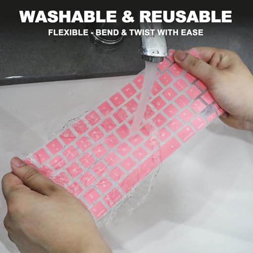 Allinside Keyboard Cover for 2026 MacBook Neo 13-inch A3404 (A18 Pro) & MacBook Air 13"/15" and MacBook Pro 14"/16" (M5 Chip), Premium Silicone Keyboard Protector Skin, US ANSI Layout, Cream Pink - color: Cream Pink