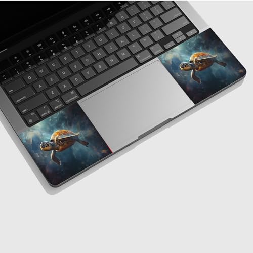 Universal Laptop Skin Sticker with 2 Wrist Pad Skins, Waterproof Scratch Resistant Vinyl Laptop Cover Decal, Cut to Fit for 11–15.6 Inch MacBook HP Dell Lenovo, Galaxy Turtle - color: Galaxy Turtle