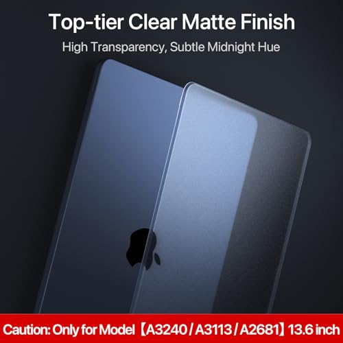 Soonjet for MacBook Air 13 inch Case with Keyboard Cover, Matte Finish Cover, Fits 2022-2026 M5/M4/M3/M2 A3449 A3240 A3113 A2681, Color-Matched Transparent Design for MacBook Air 13.6 inch | Easy to Snap On, Closes Seamlessly, Scratch Resistant, Non-Slip