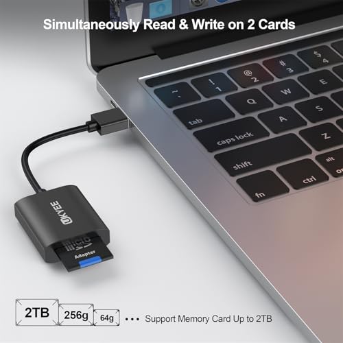 SD Card Reader, High-Speed USB 3.0 to Micro SD Card Reader, Dual Slot Simultaneous Read Write Compatible with SD,SDHC,SDXC MicroSD,MicroSDHC,MicroSDXC, for Windows,Mac,Linux Systems
