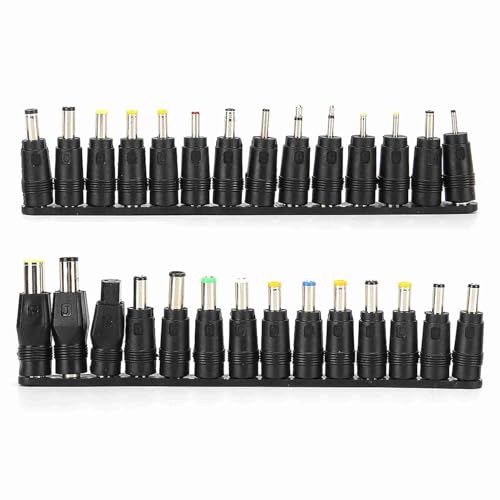Dpofirs 28pcs DC Power Adapter Tips 5.5x2.1mm Female Universal Charging Conversion Head for Laptop ThinkPad Notebook Charging Kit