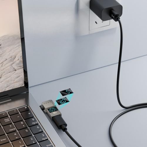 USB C to 4.5mm Laptop Charging Adapter, 100W Female Type C to Male DC 4.5 x 3.0mm(0.6mm) Jack Plug Converter with Power watt Display for H.P Notebook Probook Elitebook Laptop (1)