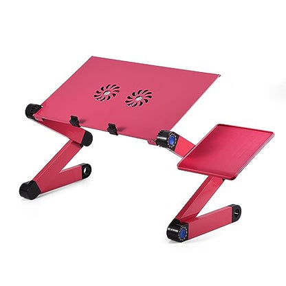 Greensen Laptop Stand，Cooling Fans Foldable | Adjustable height and angle with rotating joints,Two anti-slip buckles secure laptop,Aluminum alloy