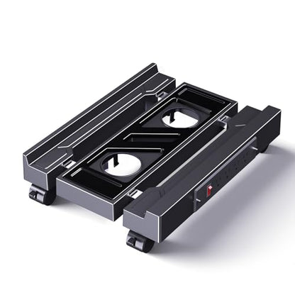 Adjustable Computer Tower Stand with Charging Station, PC Stand for Floor, Mobile CPU Holder with 4 Caster Wheels Fits Most PC Tower, Under Desk CPU Holder for Office,Gamers and Students - style: With Socket