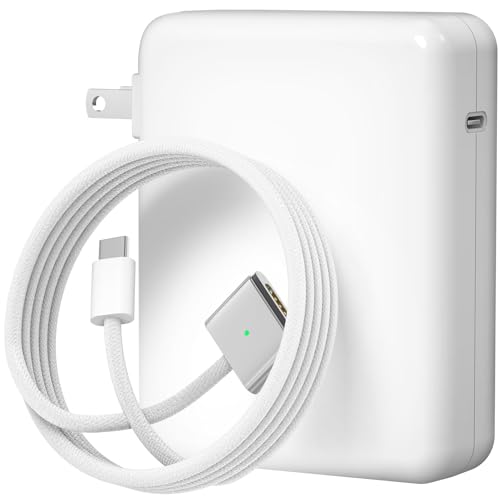 140W Charger for MacBook Pro 16 14 inch Mac Air 15 13 inch 2026 2025 2024 | 23 22 21 M1–M5【Original Quality】 Fast Charger Power Adapter & 6.6FT Type C to Magnetic 3 Cable LED Applicable 2021-26 (White) - color: White