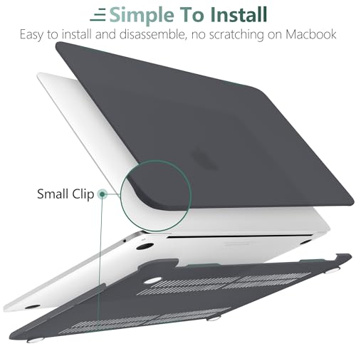 for MacBook Pro 13 inch Case 2023 2022 2021 2020 Release Model: A2338 M2/M1 A2289 A2251 with Touch Bar & Touch ID, Frosted Matte Plastic Hard Shell Case & Keyboard Cover, Black - color: Black