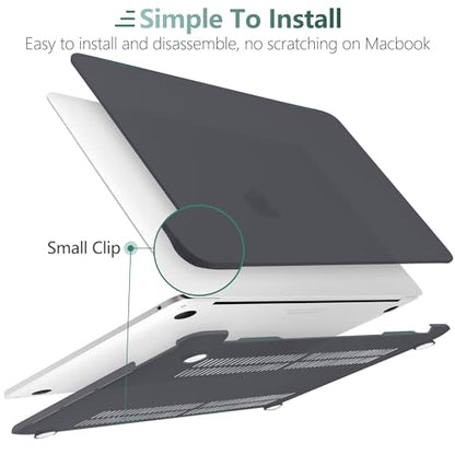 for MacBook Pro 13 inch Case 2023 2022 2021 2020 Release Model: A2338 M2/M1 A2289 A2251 with Touch Bar & Touch ID, Frosted Matte Plastic Hard Shell Case & Keyboard Cover, Black - color: Black