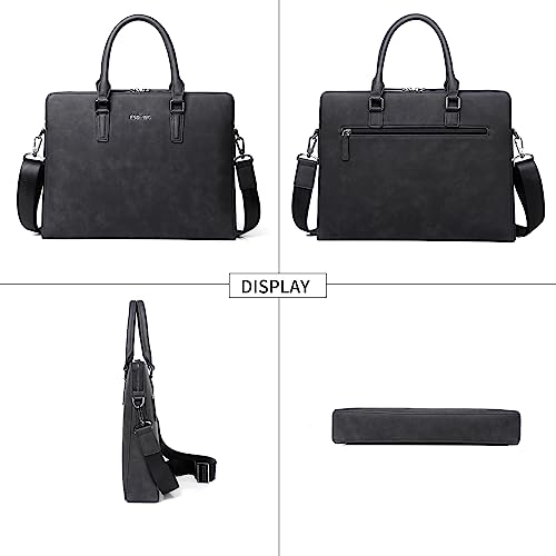 FSD. WG Business Bag Leather Messenger Bag Water Resistant Business Travel Briefcase Handbag Briefcase for Men - color: Black