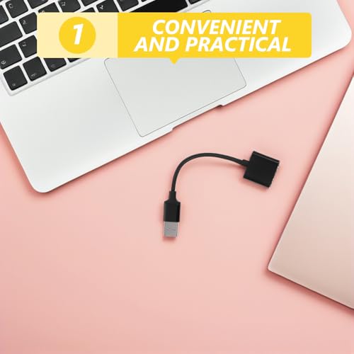 USB Headphone Audio Splitter Adapter with Microphone Jack External Sound Card for PC and Laptop, Black Two-in-one Audio Interface Cable for Computer Headset and Smartphone Use