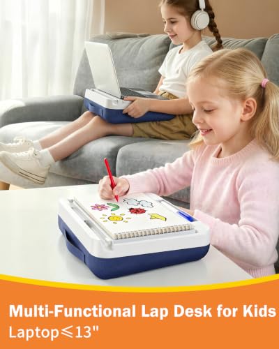 Multifunctional Kids Lap Desk with Storage Cushion (MINI) | Magnetic Pannel, Tablet & Book Stand – Portable iPad Lap Desk for Kids Drawing Writing Learning Playing