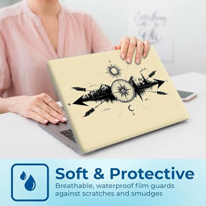 Reusable Universal Laptop Skin Sticker, Cut to Fit for 11.6–15.6 Inch Laptops, Waterproof Protective Film, No-Residue - Mountain Compass Reflection - color: Mountain Compass Reflection