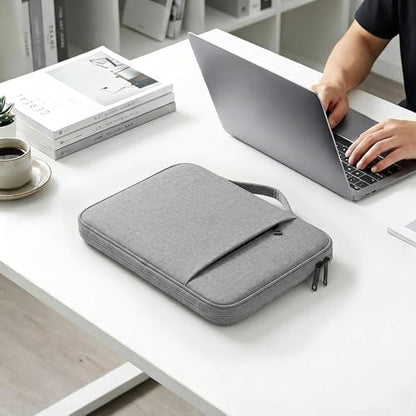 : ProElife 13 Inch Laptop Sleeve for MacBook Neo, Retractable Handle, Gray | Precision Fit, Soft Inner Lining Padded, Anti-Scratch, Extra Attached Pocket, Travel Carry Laptop Bag for Home Office - color: Gray