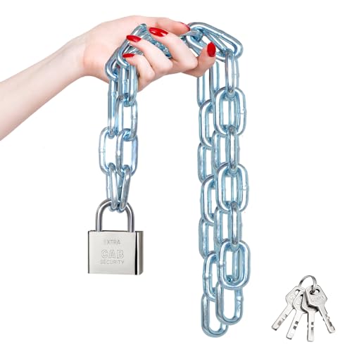 Security Chain and Lock - 39 Inch Heavy Duty 8mm Galvanized Anti-Rust and Anti-Theft Chain With Padlock for Bike, Bicycle, Scooter, Motorcycle, Door, Gate, Fence