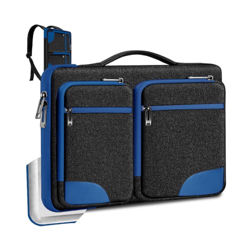Hseok Laptop Case 15 15.6 16 inch Sleeve with Handle and Hidden Straps,Compatible with MacBook Neo 16",MacBook Pro Air 16" 15", 360°Protective PC Briefcase with 4 Pockets for Accessories,Blue - color: Blue, size: 15"-15.6"